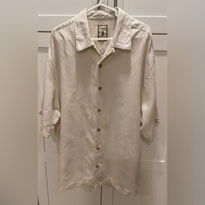 Jamaica Jaxx Authentic Island Style Button Down Shirt Size XL Color Cream